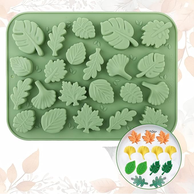 Candy Chocolate Mold Silicone Mold For Making Candy, Chocolate, Cake Decoration, Pudding, Cookies, Ice Cube (Leaf mold)