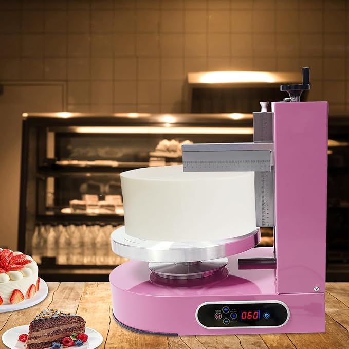 Cake Decorating Machine, 4-12in, Automatic Cake Cream Spreading Machine, Lcd Display, 60-320rpm, Stainless Steel Cream Spreader, Low Noise, For Cake Shops, Dessert Shops, Food Shops