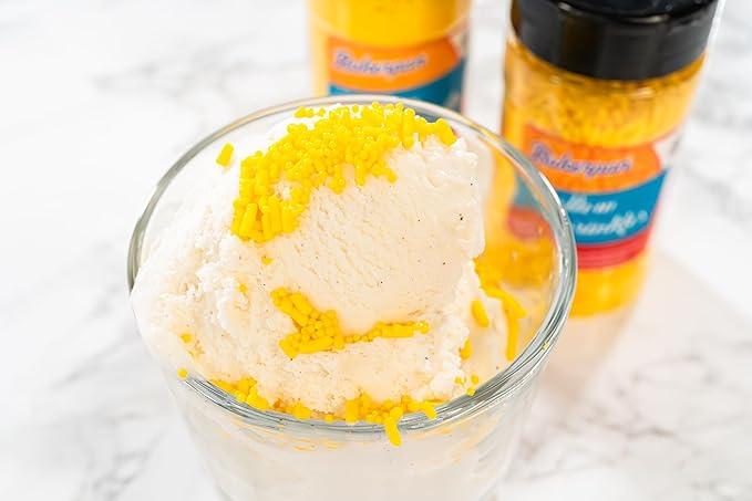 Bakerpan Yellow Nonpareils Sprinkles - 7 Ounces Yellow Sprinkles for Cake Decorating - Edible Nonpareils for Cupcakes, Ice Cream, Cake Decorations (Made in USA)