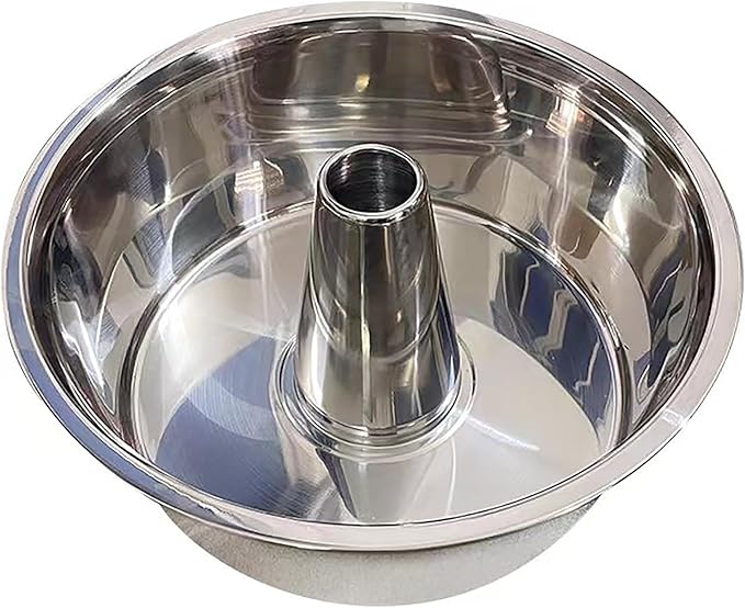 Fox Run Stainless Steel Angel Food Cake Pan, Tube Cake Pan With Removable Bottom, Round 10" x 5"
