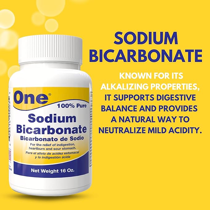 Arymar Pure Sodium Bicarbonate 16oz - Natural Antacid Powder for Digestive Comfort, Baking, and Cleaning