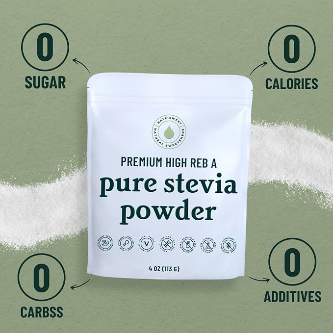 Premium Pure Stevia Powder, Powdered Stevia Extract Natural SteviaPowder for Baking, Zero Calorie Sweetener, No Fillers No Aftertaste, Non-GMO Keto Friendly, 810 Servings 113g