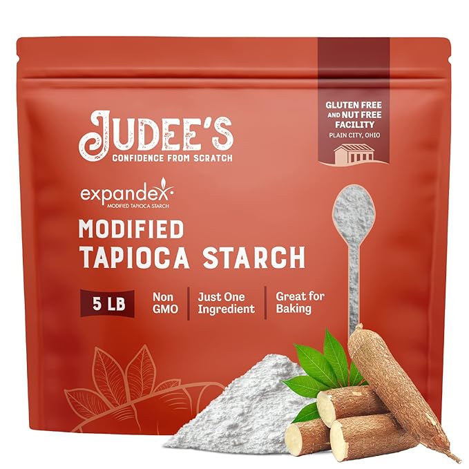 Judee's Gluten Free Expandex Modified Tapioca Starch - Smooth Sauce Thickener & Tapioca Pudding - Gluten-Free Bread & Tortillas - 80 Oz