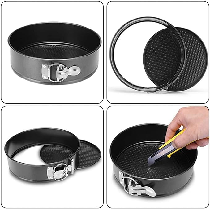 3Pcs Cake Pan Set,Cake Pan Set of 3 - Nonstick Leakproof Round Cheesecake Pan with Removable Bottom,Prevent Sticking Round Springform Pan with Removable Bottom Baking Tool(20/22/24)