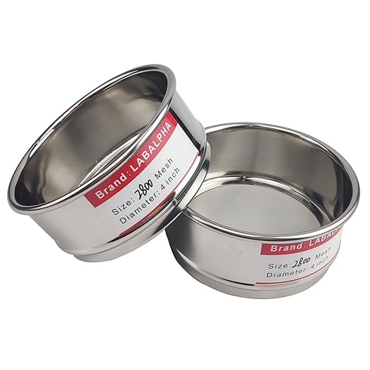 LABALPHA 2800 Mesh Lab Sieves, Test Sieve #2800 Mesh, 4'' Diameter, 304 Stainless Steel Wire Cloth (0.003mm)