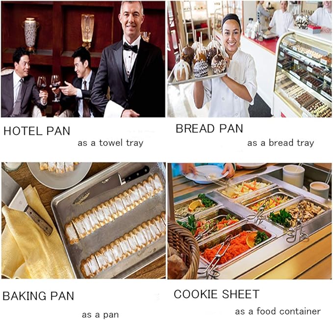 Sheet Pan,Cookie Sheet,Heavy Duty Stainless Steel Baking Toaster Oven Jelly Roll Pan,Deep Edge,Superior Mirror Finish, Dishwasher Safe (16x12.5x2.35 inch)