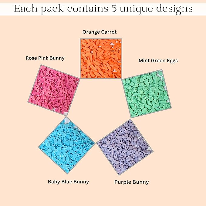 Confect Bunny Sprinkles | Pack of 5 Orange, Silver and Sky Blue, Red Sprinkle I Birthday & Celebration Edible Sprinkles for Cake & CupCake Decoration | Vegan, Gluten-Free, Nut-Free, Soy-Free, Dairy-Free, Palm Oil-Free