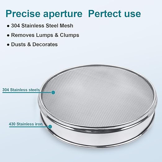 304 Stainless Steel Lab Sieve Screen Mesh, 18 Mesh (1mm) Aperture Test Sieve, 12Inch(30cm) Diameter Economy Standard Analysis Sample Test Sieves for Industrial Laboratory Homes