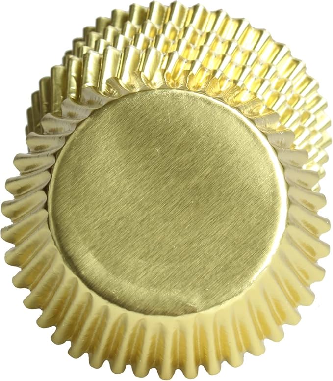 Gold-Foil Cupcake-Liners Paper-Baking-Cupcake,for Birthday Parties, Weddings,Standard Sized(pack of 100） …