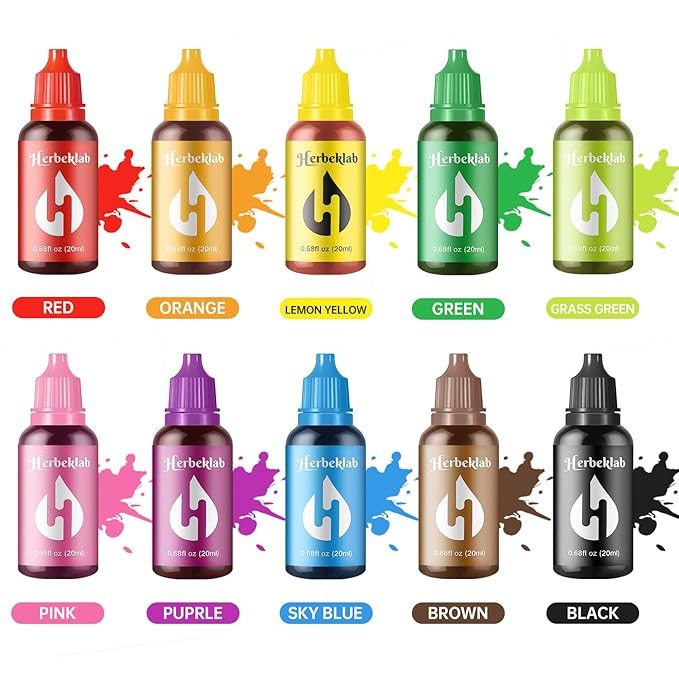Food Coloring Liquid – 10 Colors x 0.7 fl oz Concentrated Water-Based Food Dye for Baking, Cake Decorating, Slime, Soap, Easter Eggs