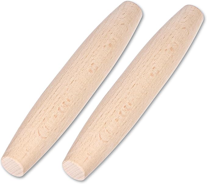 French Rolling Pin for Baking Dough Roller 7.9 Inches Beech Wood Tapered Rolling Pin for Pizza Dough Pie Crust Cookie Fondant Dumpling Pastry Pasta Kitchen Baking Supplies