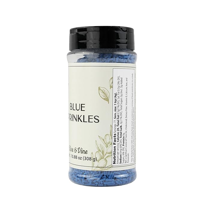 Olive & Vine Blue Sprinkles, Sweet Touch, For Baking & Desserts, Rich Tradition, Authentic Taste, For Global Recipes (10.88 Ounce)