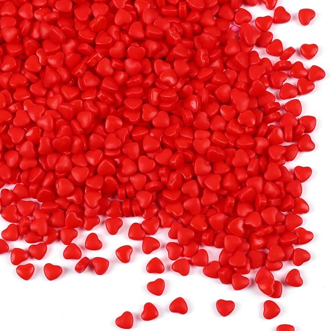 Red Hearts Valentine Sprinkles for Cake Decorating Edible Sugar Sprinkles for Cookies Chocolate Ice Cream Cupcake Topper, 3.5 ounce Red Sprinkles Perfect for Christmas Wedding