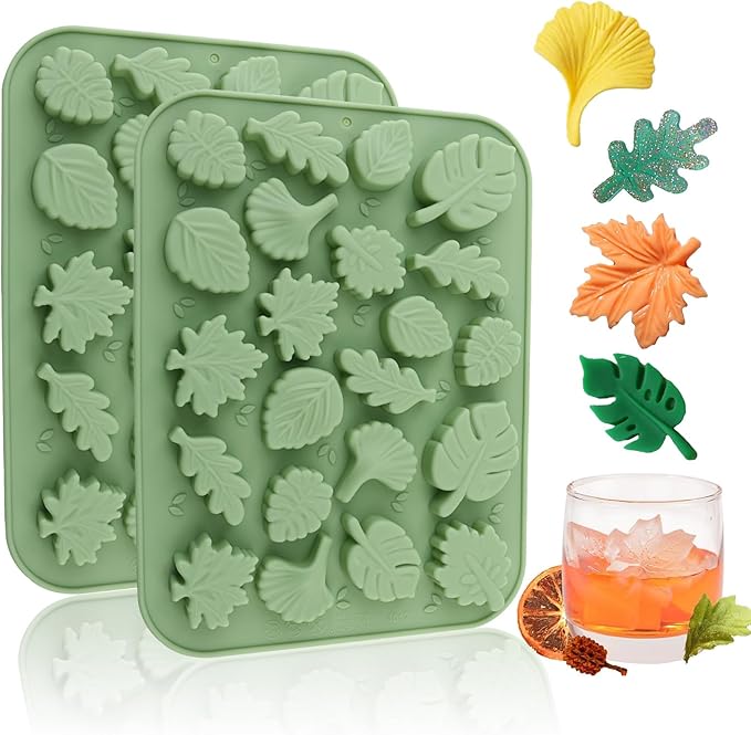 Candy Chocolate Mold Silicone Mold For Making Candy, Chocolate, Cake Decoration, Pudding, Cookies, Ice Cube (Leaf mold)
