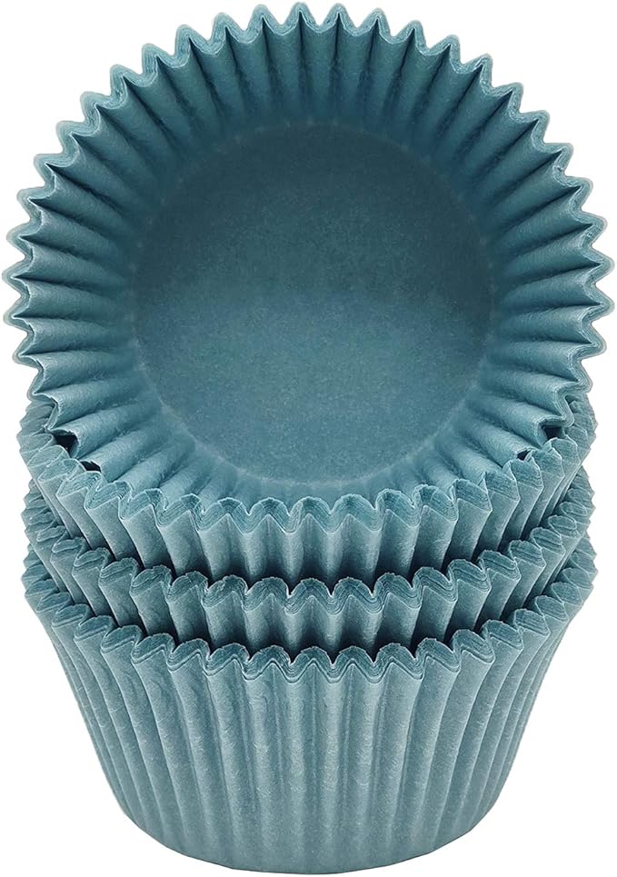 Premium Blue Greaseproof Cupcake Liners Muffin Paper Baking Cups Standard Sized, 100-Count