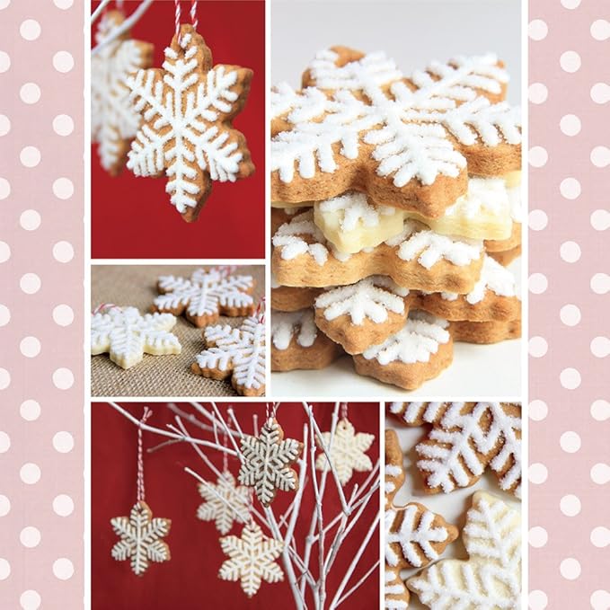 Snowflake Set - 3D Christmas Tree & Snowflake Cookie Cutters - 9 Piece Stainless Steel Set for Holiday Winter Baking