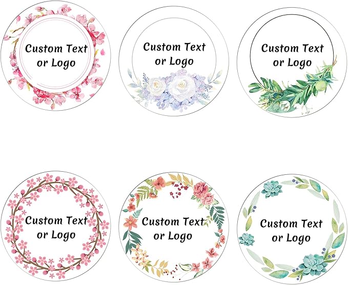 JOVELLO Personalized Custom Stickers - 60-1000 PCS Circle Custom Labels for Business, Logo, Office, Parties, etc (Labels Stickers-15)