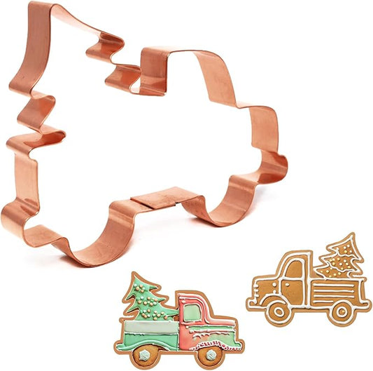 Pickup Truck with Christmas Tree Cookie Cutter 5.5 Inch Handcrafted in USA by The Fussy Pup