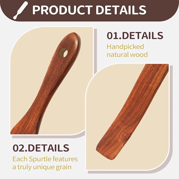 11 Inch Multi-Purpose Wooden Spurtle, Wooden Spurtle For Sourdough Starter, Reaching Bottom of Jar, Dough Whisk Tools, Spatula for Mixing, NonStick Cookware
