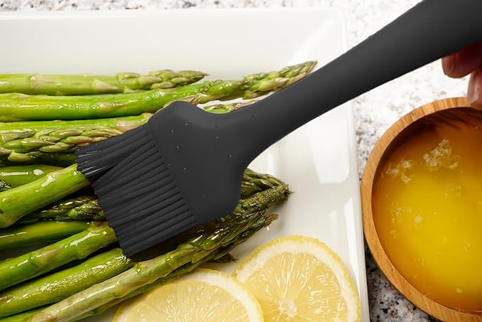 RSVP International (EBB-TQ) Silicone Basting Brush, Black, 8.75" | Gently Spreads Butter, Sauces, Marinades, & More | Dishwasher Safe & Heat Resistant | BBQ Grill, Baking, Preparing Meats