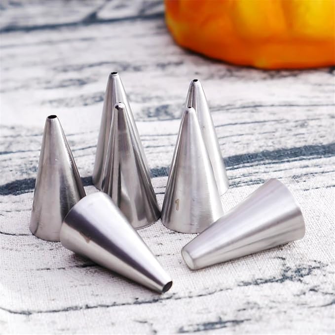 FantasyDay Cake Decorating Set, 7 Pieces Stainless Steel Icing Piping Nozzles Tips Kit - Christmas Holiday Birthday Anniversary Wedding Cupcakes Cakes Cookies Dessert Candy Pastry DIY Making Tools #6