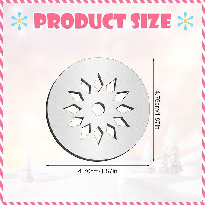 Nuenen 12 Pcs Christmas Cookie Press Set Cookie Press Discs Stainless Steel Stencils Metal Mold Disc for Baking Holiday Cakes Christmas Birthday Cake Decoration, 12 Style(Stylish)