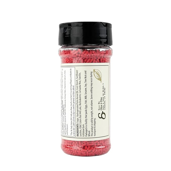 Olive & Vine Red Sprinkles, Sweet & Festive, For Baking & Decorating, Rich Tradition, Authentic Taste, For Global Recipes (5.92 Ounce)
