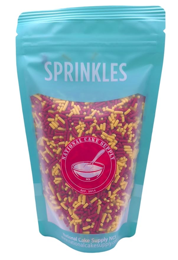NCS Red and Yellow Edible Jimmies Sprinkles, 8 ounces