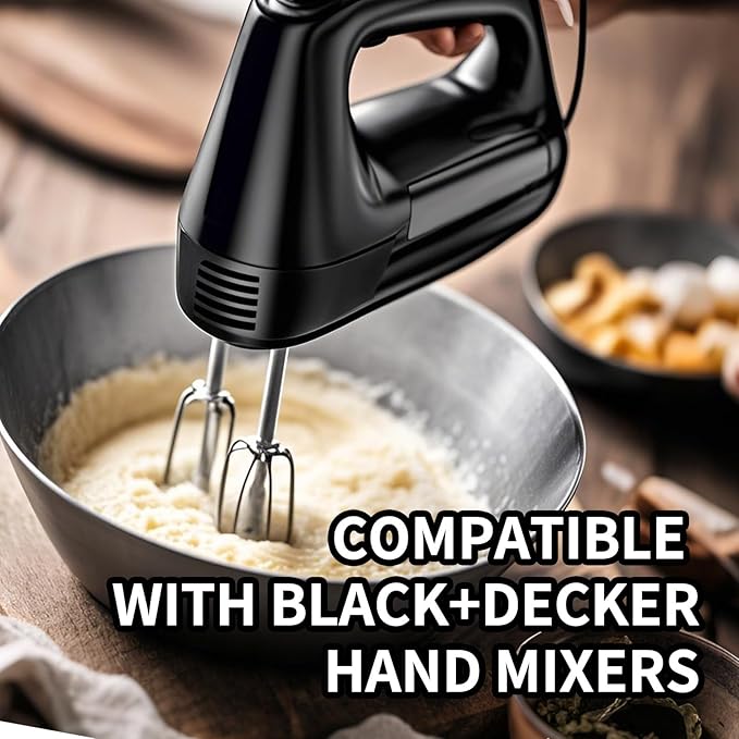 2 Pack Hand Mixer Attachments Beaters Compatible with BLACK and DECKER Electric Hand Held Mixer, Stainless Steel Replacement Parts, Beaters Electric Mixer Parts Accessories