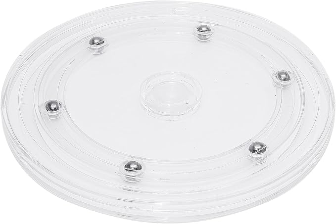 Murtenze 2Pcs 6 Inch Acrylic Turntable Organizer, Rotating Swivel Stand Spinner with Steel Ball Bearings for Kitchen Corner Cabinets Spice Rack Cake Decorating. (150mm,Clear)