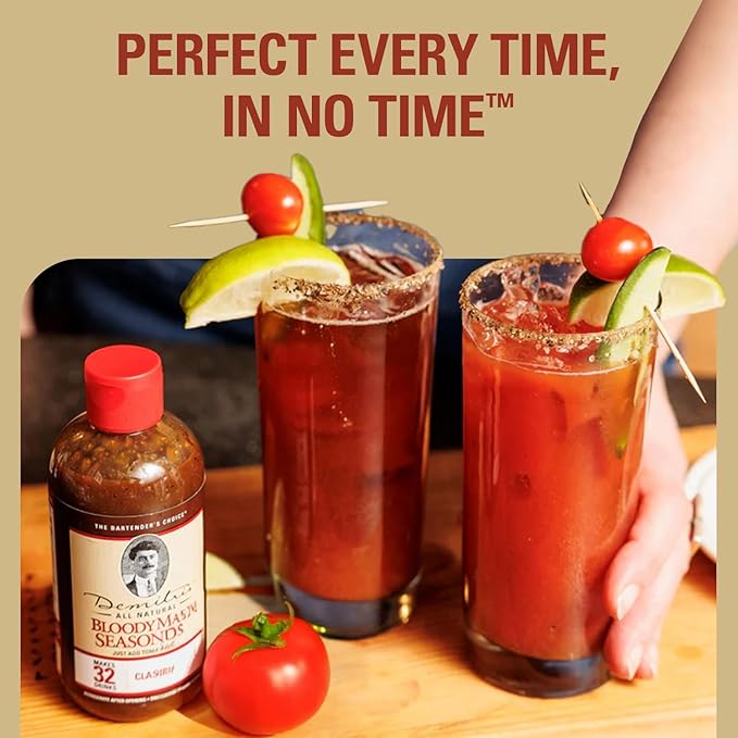Demitri's Bloody Mary Seasoning Classic Recipe - Bloody Mary Mix - Concentrated Drink Mixer - Bold Rich Flavor - Perfect for Home Brunch Parties & Cocktails - 8oz Bottle (Pack of 3)