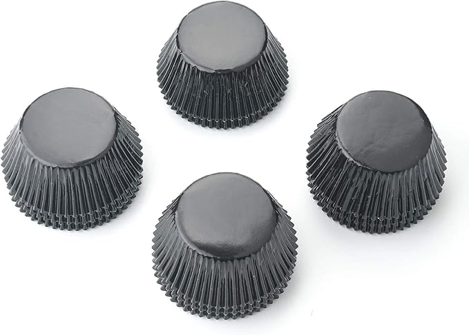 Gifbera Standard Black Foil Cupcake Liners Muffin Wrappers, 200-Count