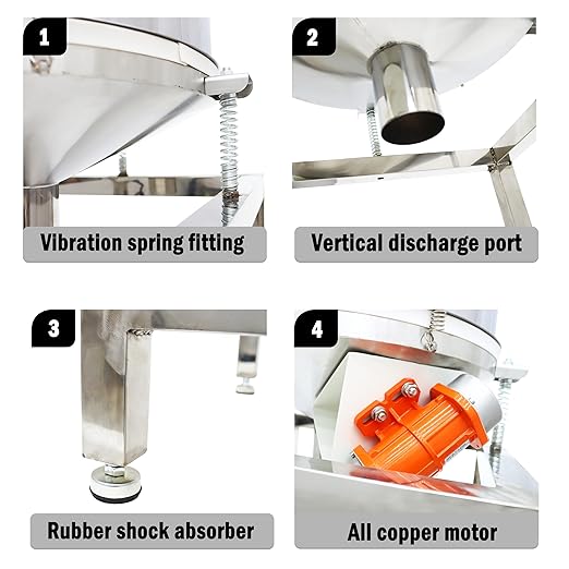 Powder Vibrating Sieve Automatic Powder Sifter Machine Electric Sieve Electric Stainless Steel Powder Shaker with 40 and 100 mesh Stainless Steel 110V 70W