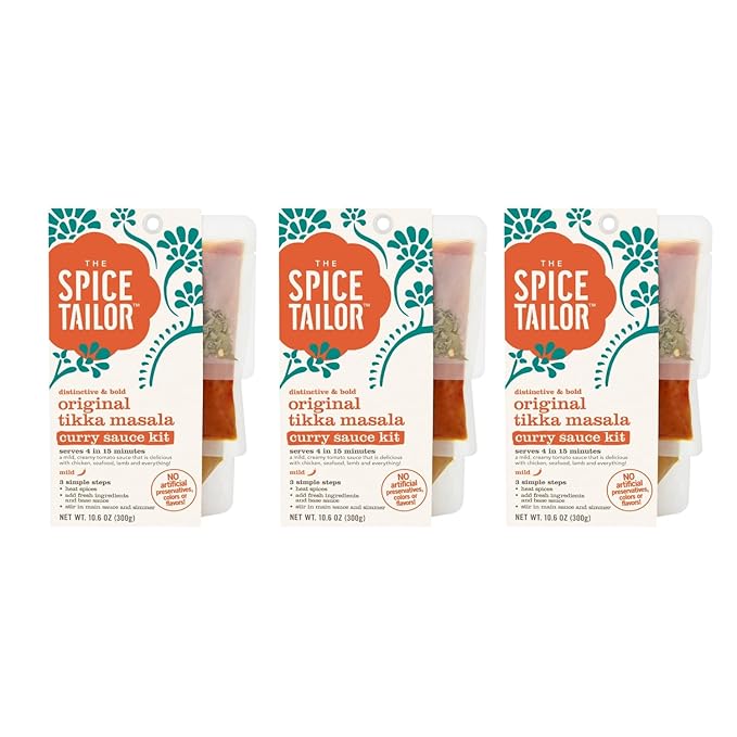 Spice Tailor 3 Simple Steps Restaurant Quality Meals in Minutes Kits Ready in 10 Minutes (3 Pack, Original Tikka Masala)