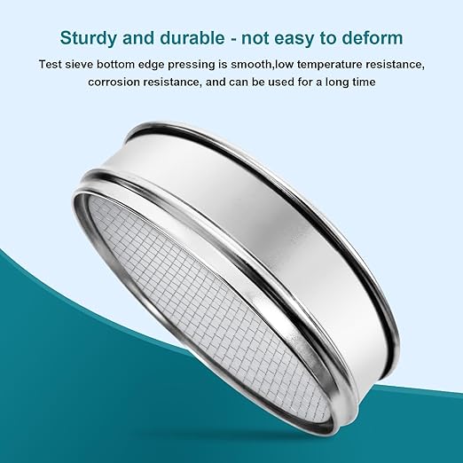 304 Stainless Steel Lab Sieve Screen Mesh, 8 Mesh (2.5mm) Aperture Test Sieve, 12Inch(30cm) Diameter Economy Standard Analysis Sample Test Sieves for Industrial Laboratory Homes