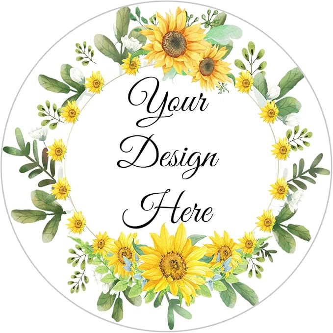 100-500 Pack Personalized Stickers Labels Floral Round Custom Labels with Your own Business Logo for Favors Wedding Birthday Party Baby Shower(Design 8)