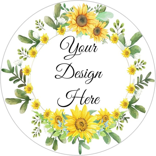 100-500 Pack Personalized Stickers Labels Floral Round Custom Labels with Your own Business Logo for Favors Wedding Birthday Party Baby Shower(Design 8)