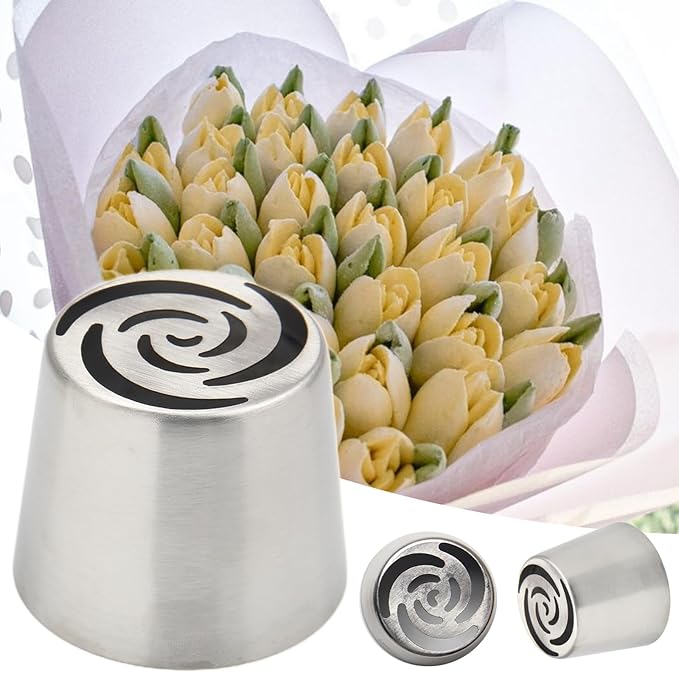 Extra Large Russian Piping Tips for Marshmallows Stainless Steel Flower Frosting Nozzles many styles Cake Decorating Baking tool for Buttercream, Cupcakes Cookies(SL12)