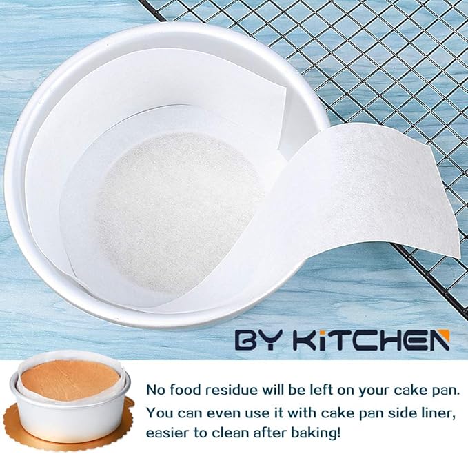 7 Inch Parchment Paper Rounds, Set of 200, Non Stick Baking Parchment Paper/Baking Parchment Circles for Round Cake Pan, Springform Pan, Tortilla Press and so on（4.5/5.5/6/8/9/10/12in Available）