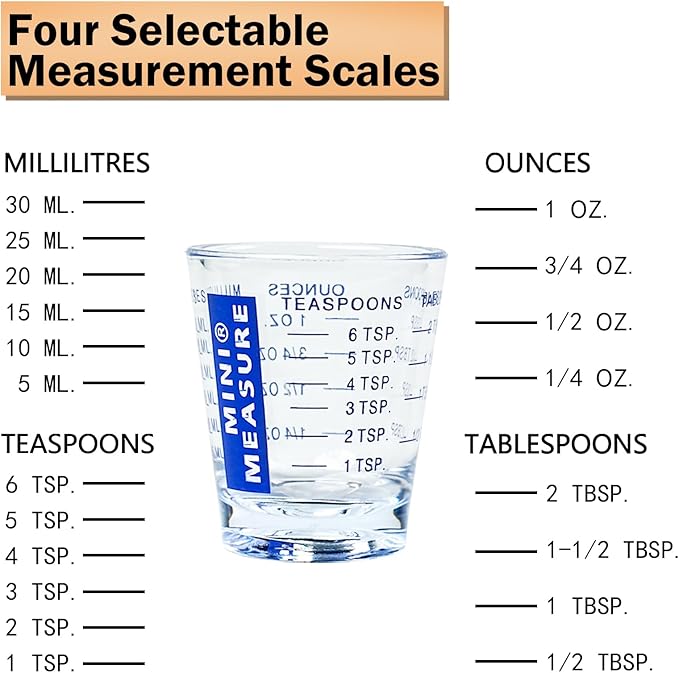 New Talent plastic Measuring cup Shot Glass set of 3pcs, Shot Glasses Measuring cup, 26-Incremental Measurement 1oz, 6 Tsp, 2 Tbs, 30ml