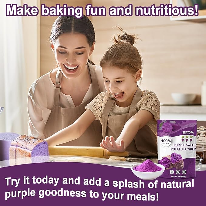 10oz Purple Sweet Potato Powder – Premium Ube Powder & Natural Yam Color for Baking, Smoothies, Ice Cream & Desserts – Vegan, Gluten-Free