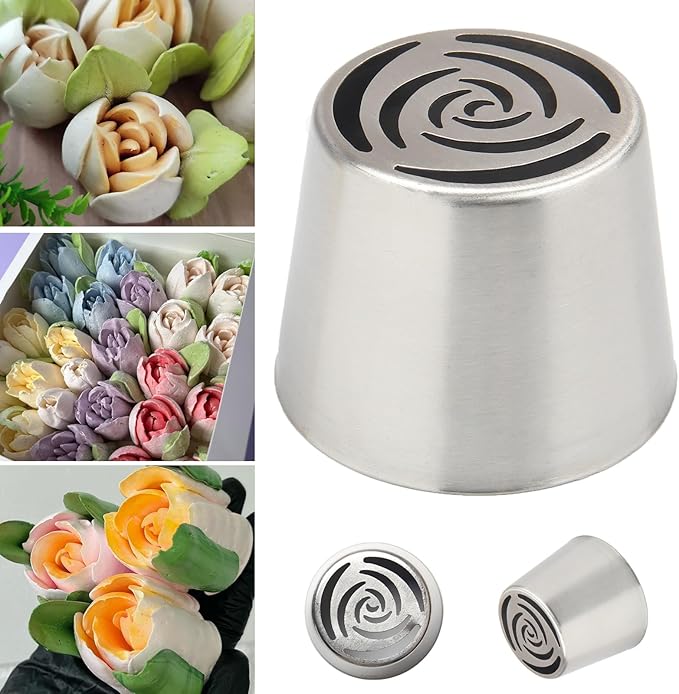 Extra Large Russian Piping Tips for Marshmallows Stainless Steel Flower Frosting Nozzles many styles Cake Decorating Baking tool for Buttercream, Cupcakes Cookies(SL13)