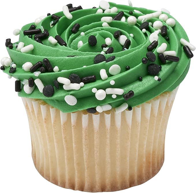 DecoPac Graduation Fusion Mix Candy Sprinkles, 26oz, Fancy Sprinkles in Handheld Container, Edible Black And White Sprinkles For Celebration Cakes, Cupcakes, Cookies and Donuts