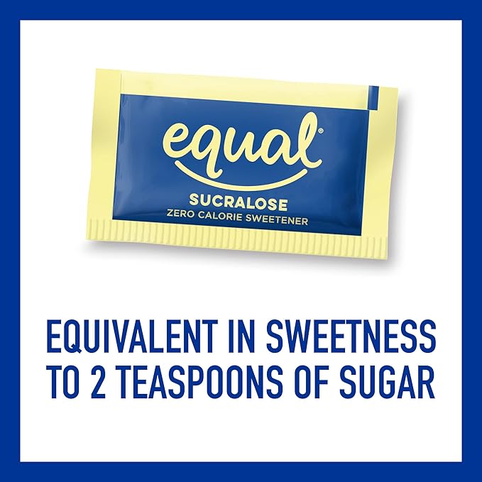 EQUAL Yellow Zero Calorie Sweetener, Sucralose Sugar Substitute, Zero Calorie Sugar Alternative Sweetener Packets, Sugar Alternative, 100 Ct (Pack of 1)