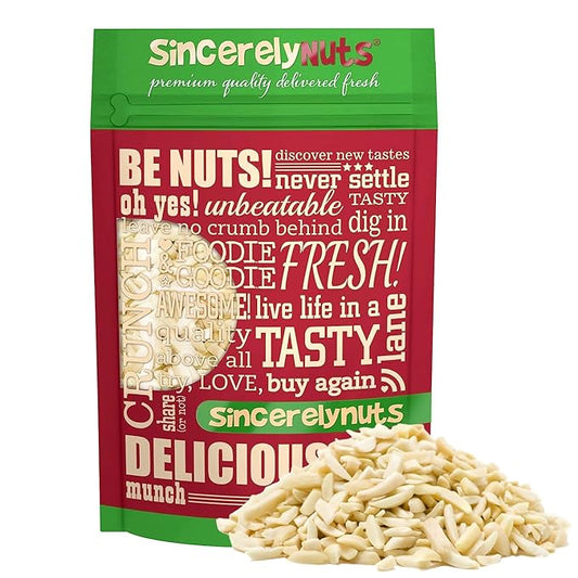Sincerely Nuts – Raw Blanched Slivered Almonds | 3 Lb. Bag | Delicious Guilt Free Snack | Low Calorie, Vegan, Gluten Free | Gourmet Kosher Food | Source of Fiber, Protein, Vitamins and Minerals