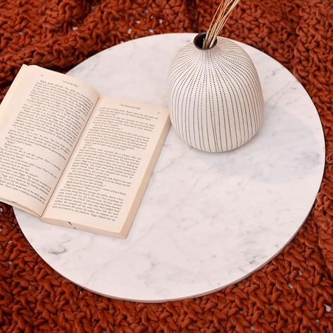 White and Gray Marble Large Cake Stand Centerpiece Wedding Decor Dessert Cupcake Table - 18 Inch