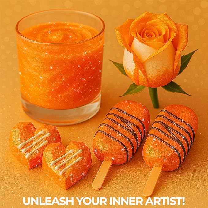 Bulk 20g Orange Halloween Edible Glitter for Drinks | Premium Sky Blue Edible Glitter for Cakes Drink - Shimmer Glitters Cake Decorations for Strawberries Cocktail Shimmering