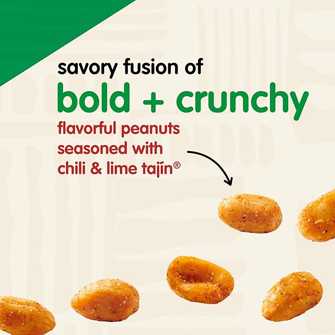 Snak Club Tajin Peanuts, Roasted Nuts with Chili and Lime Seasoning, Mild, Gluten-Free, Kosher Snacks, No Artificial Colors or Flavors, Low Cholesterol, 2.75 oz Snack Bags, 12 Pack