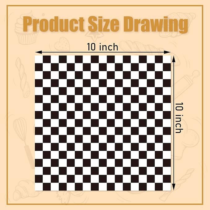 Premium Deli Paper 10"x10"- 200 Pk - Sandwich Wrapping Greaseproof Paper Sheets, Bread/Rolls Deli Paper Liners, Baskets Lining Wrappers for Fish & Chips or Burger & Fries