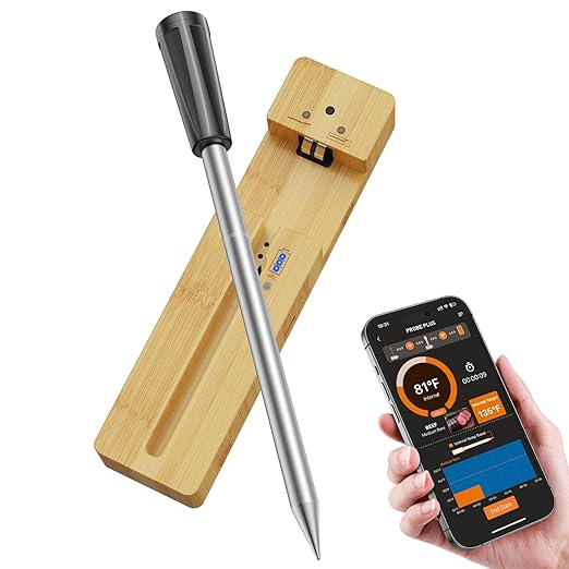 Wireless Meat Thermometer for Grilling and Smoking, eboboin Grill Thermometer Smart with 165 Ft Range for Cooking, BBQ, Oven, Smoker, Air Fryer, Stove, Rotisserie, Sous Vide at Home Kitchen Outdoor
